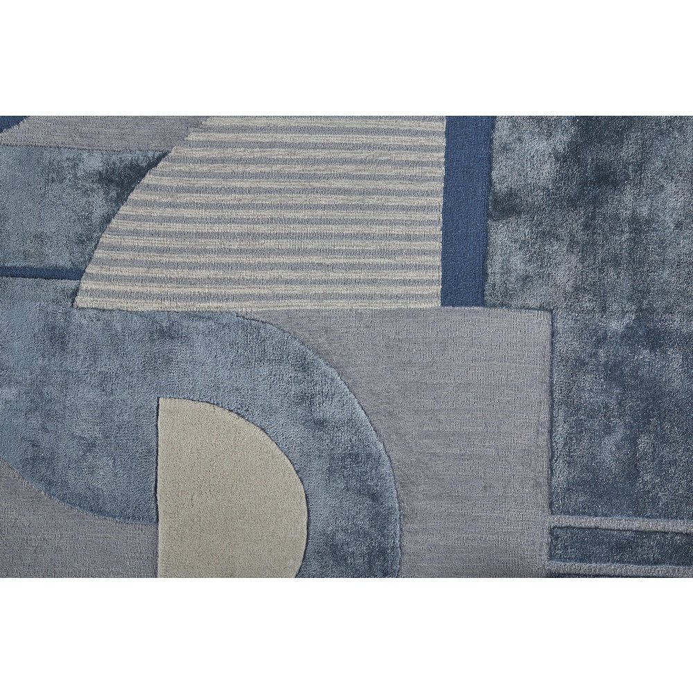 Nash Modern Geometric, Blue/Ivory/Gray, 8' x 10' Area Rug. Picture 6