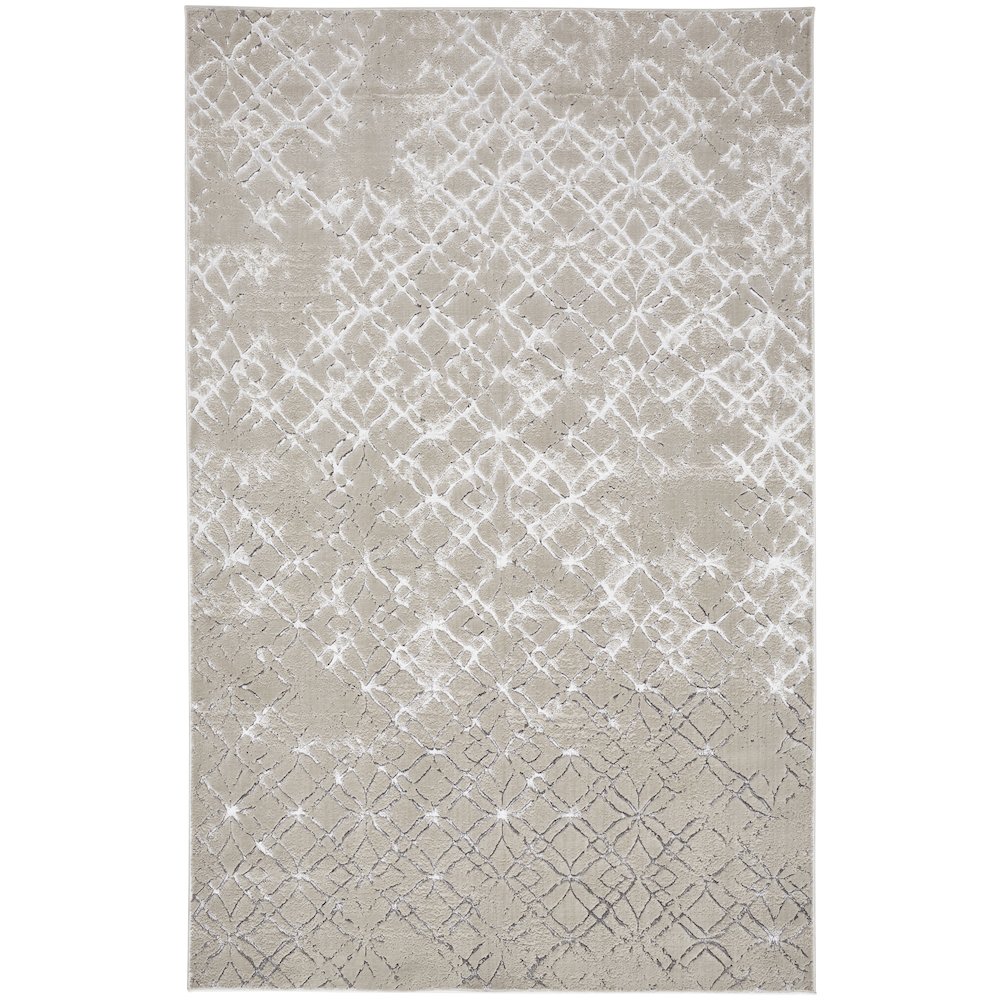 Micah Modern Distressed, Silver/Gray/White, 9'-2" x 12' Area Rug. Picture 1