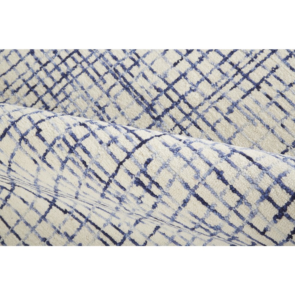 Maddox Modern Tufted Architectural Area Rug, Ivory/Navy Blue, 10ft x 14ft, MDX8630FIVYNVYH00. Picture 5