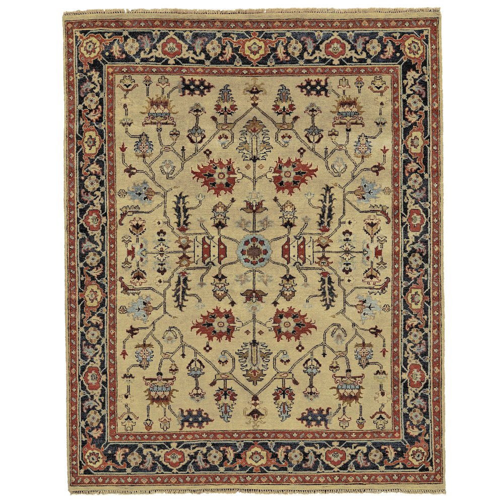 Ustad Traditional Persian, Tan/Red/Gold, 2' x 3' Accent Rug. Picture 1