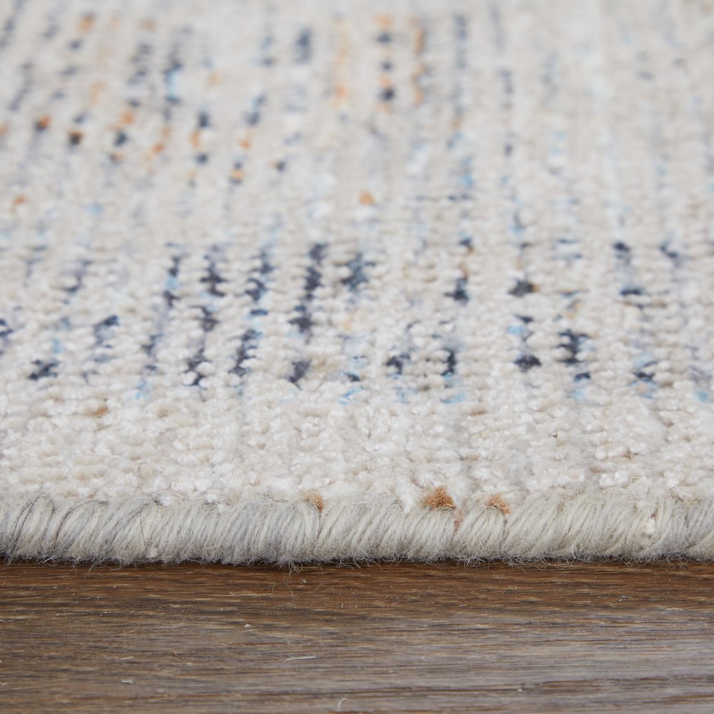 Caldwell Transitional Medallion, Ivory/Blue/Orange, 3'-6" x 5'-6" Accent Rug. Picture 7