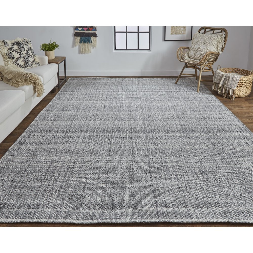 Naples Space Dyed In/Outdoor Flatweave, Charcoal Gray, 12ft x 15ft Area Rug, NAP0751FGRY000J00. Picture 2