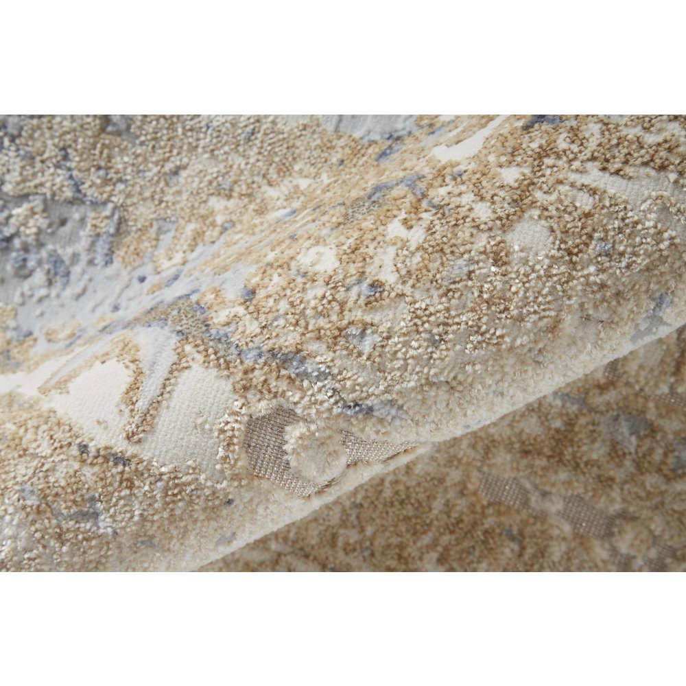 Laina Transitional Gradient & Ombre, Tan/Brown/Blue, 4' x 6' Accent Rug. Picture 5