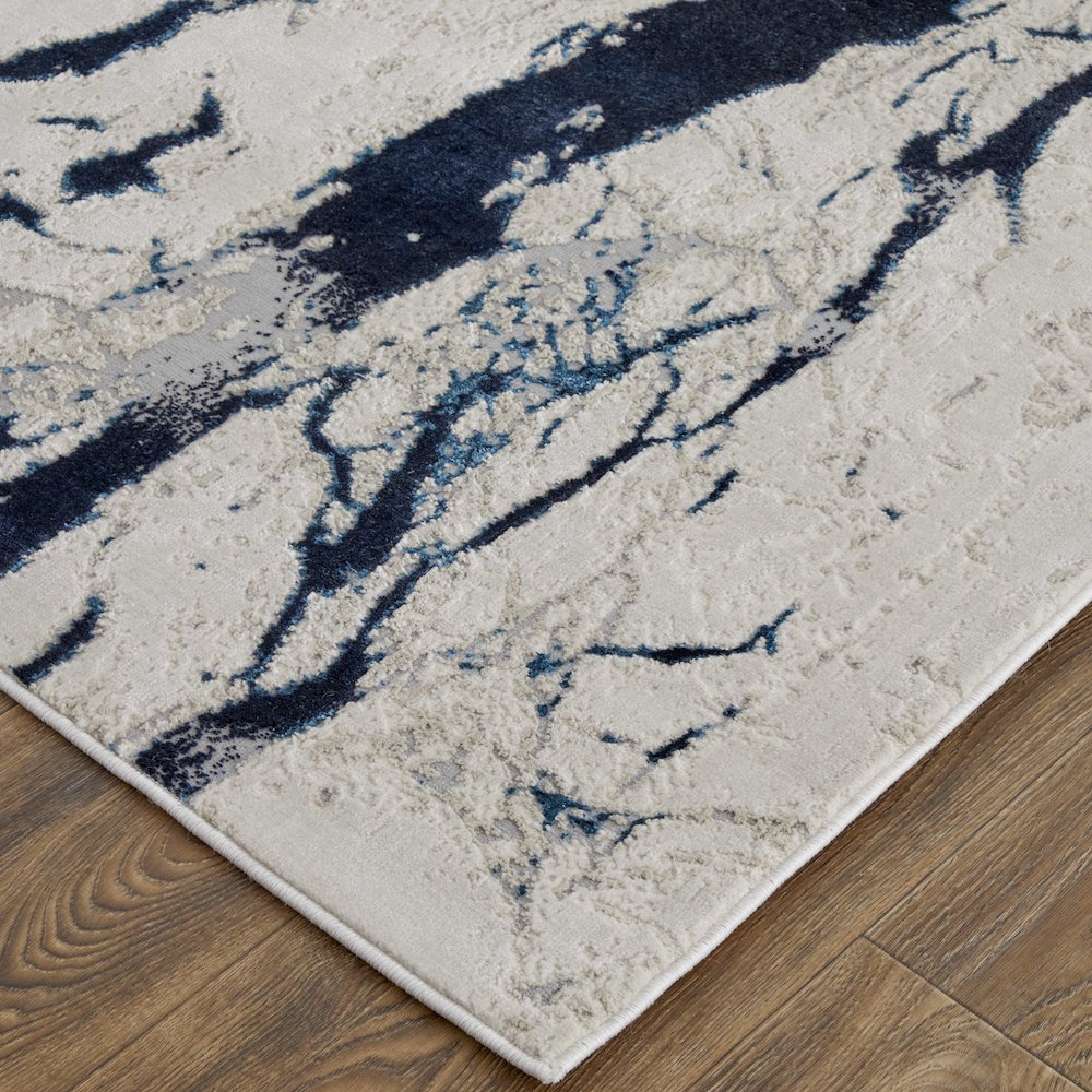 Indio Modern Abstract, Ivory/Blue/Black, 2'-10" x 7'-10" Runner. Picture 3