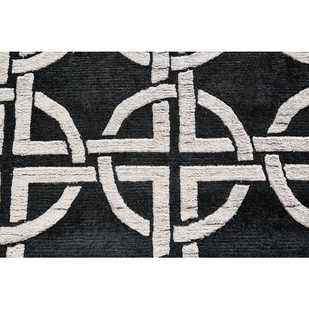 Dim Sum Modern Abstract, Black/Silver, 8'-6" x 11'-6" Area Rug. Picture 4