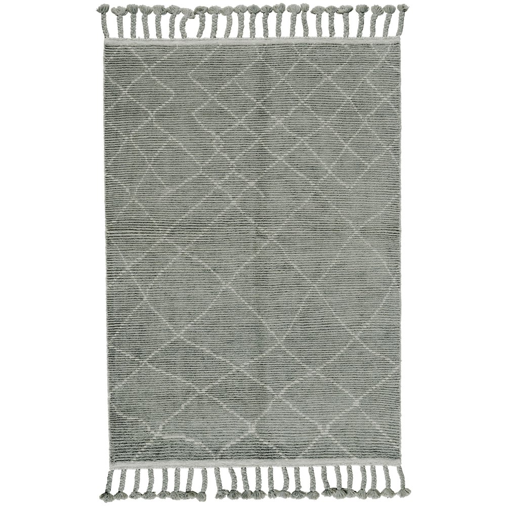Twain Transitional Diamond, Green/Gray/Ivory, 7'-9" x 9'-9" Area Rug. Picture 1