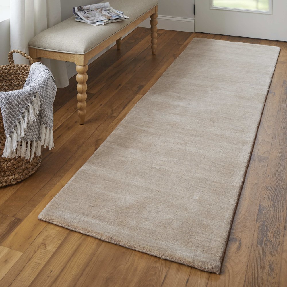 Luna Modern Solid, Tan, 2'-6" x 8' Runner. Picture 2