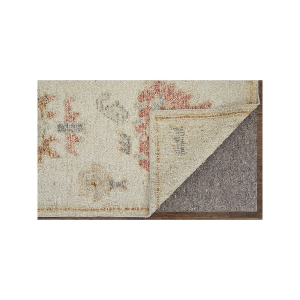 Transitional Floral & Botanical, Ivory/Orange/Gray, 5'-6" x 8'-6" Area Rug. Picture 4