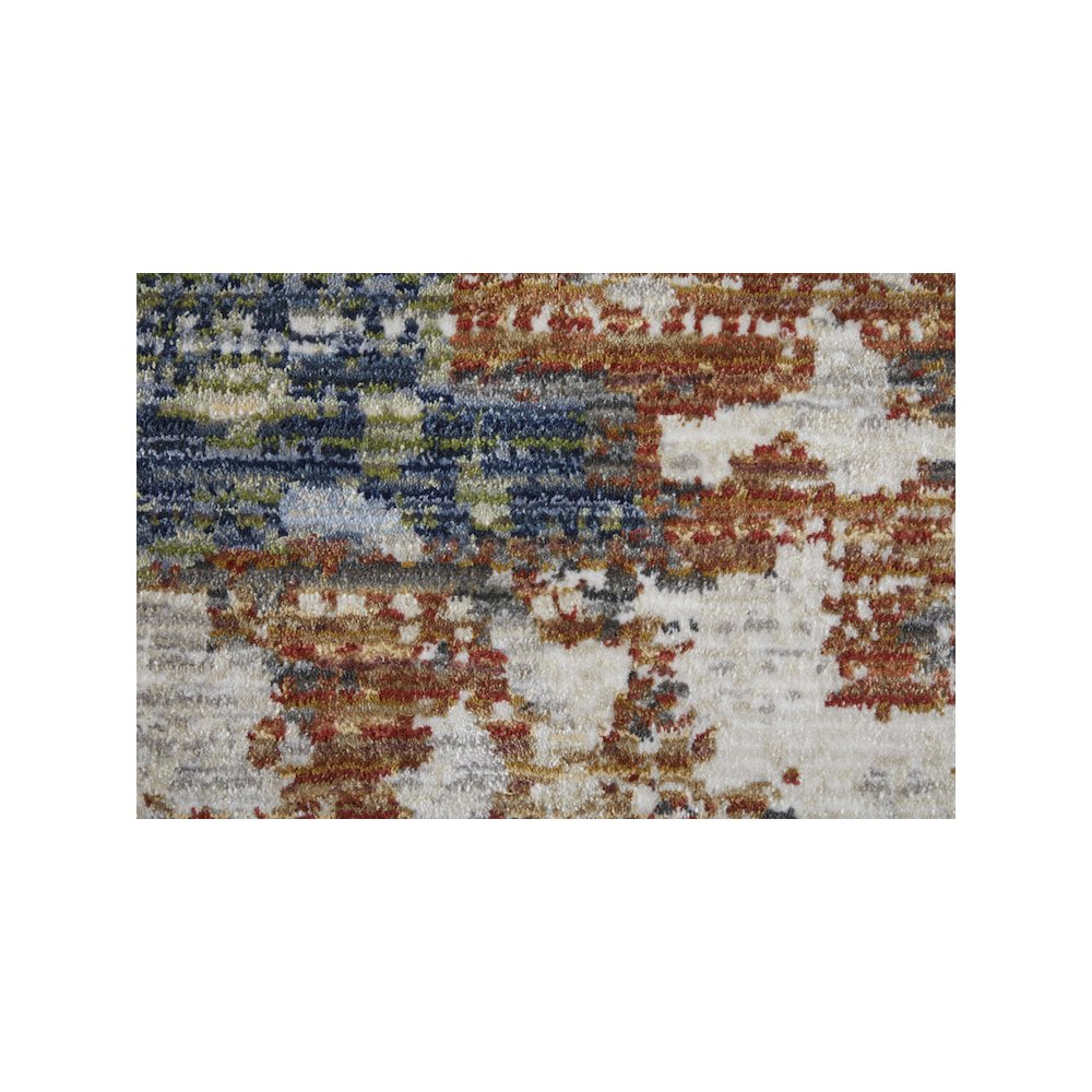 Sonora Modern Abstract, Ivory/Blue/Red, 2' x 3' Accent Rug. Picture 6