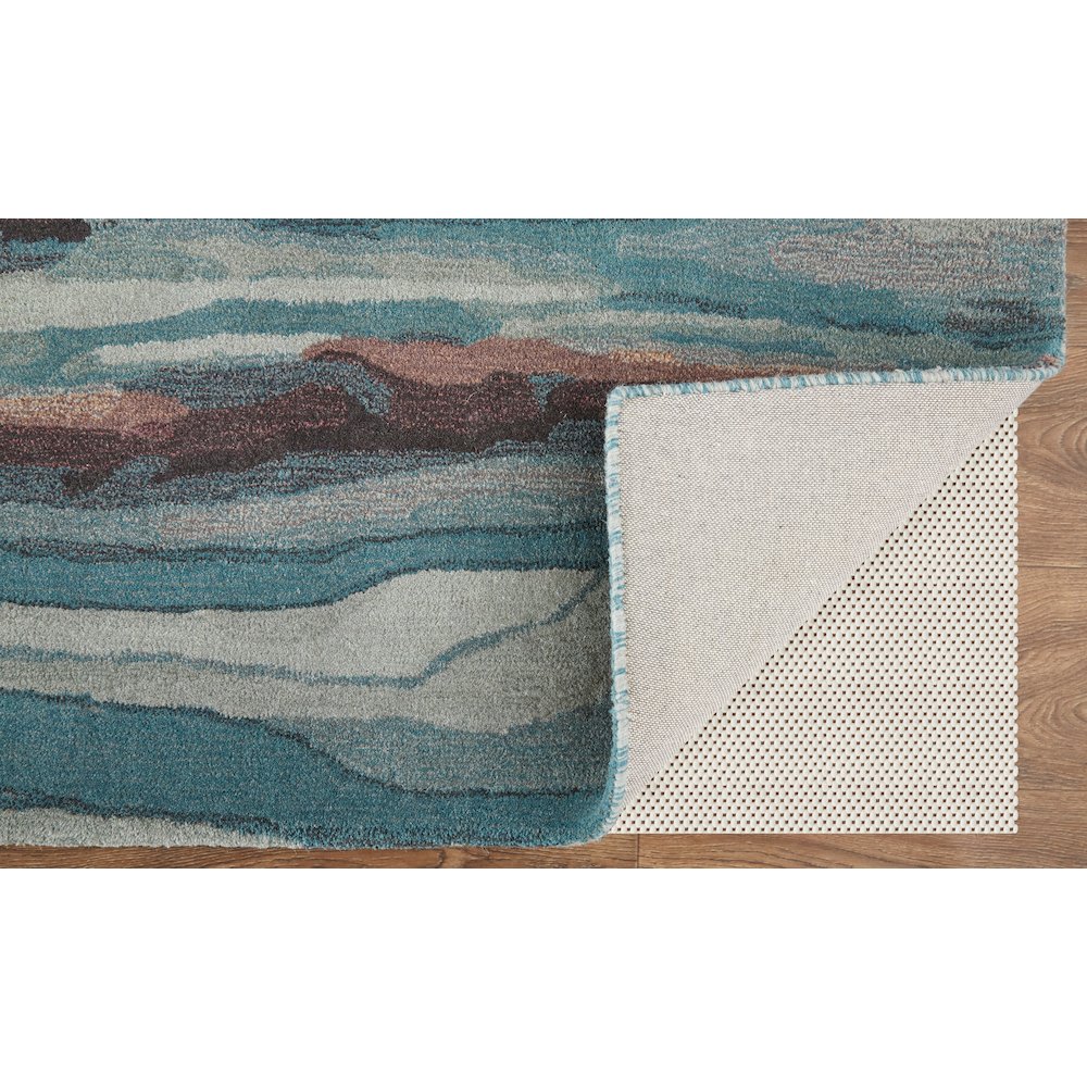 Amira Contemporary Watercolor Rug, Crystal Teal/Red/Tan, 8ft x 10ft Area Rug, AMI8634FTELMLTF00. Picture 4