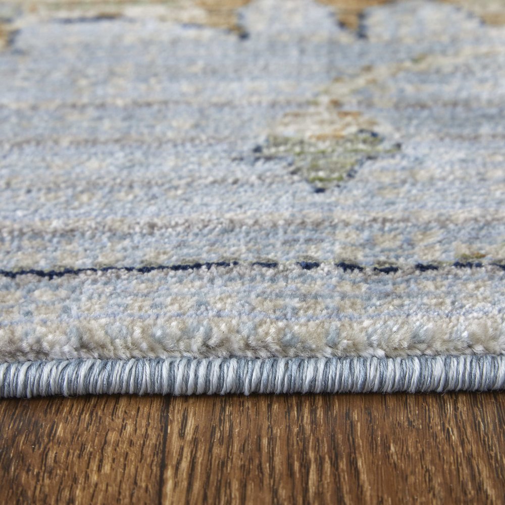 Traditional Floral & Botanical, Blue/Green/Ivory, 7'-10" x 10'-3" Area Rug. Picture 8