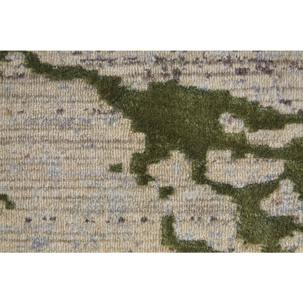 Pryor Modern Abstract, Taupe/Green/Tan, 2' x 3' Accent Rug. Picture 7