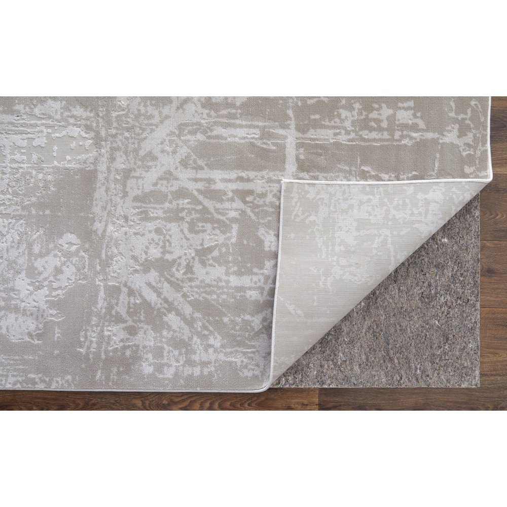 Prasad Modern Abstract, Ivory/Taupe/Silver, 1'-8" x 2'-10" Accent Rug. Picture 5