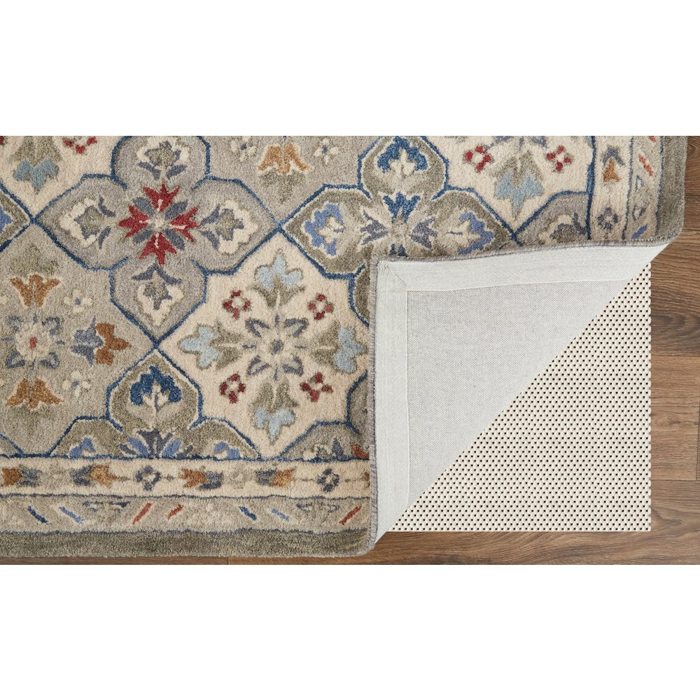 Rylan Transitional Floral & Botanical, Taupe/Ivory/Red, 4' x 6' Accent Rug. Picture 4