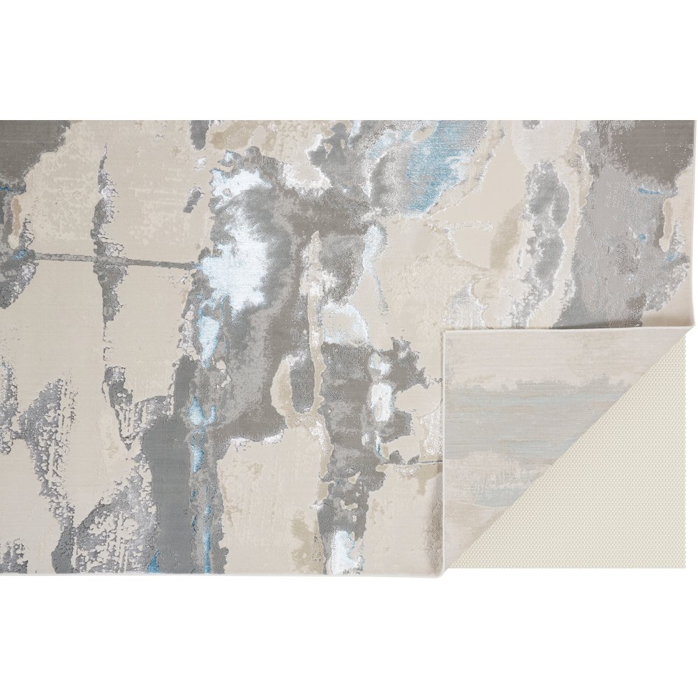 Azure Modern Watercolor, Ivory/Gray/Blue, 9'-2" x 12' Area Rug. Picture 3