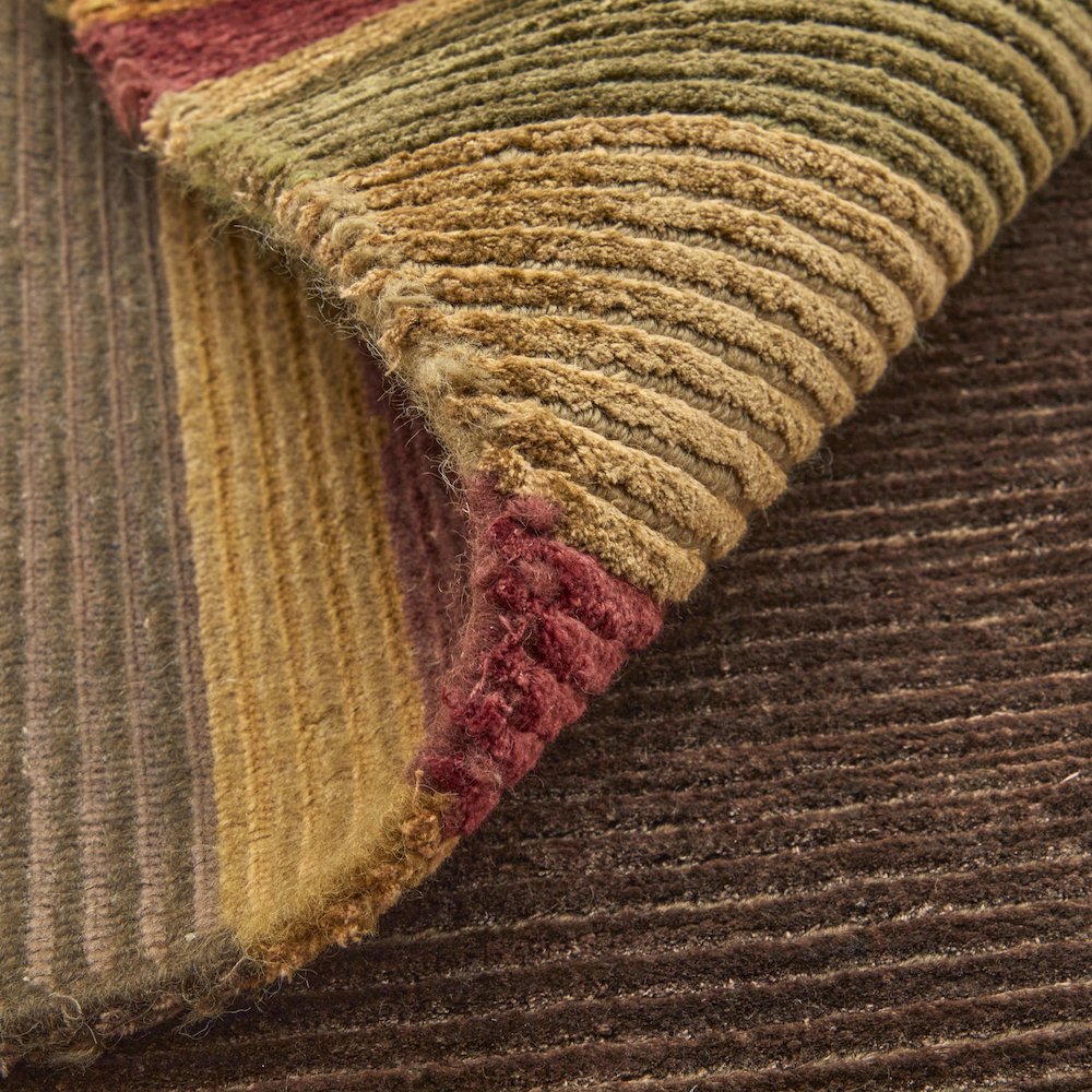 Keystone Modern Stripes, Brown/Green/Red, 8'-6" x 11'-6" Area Rug. Picture 7