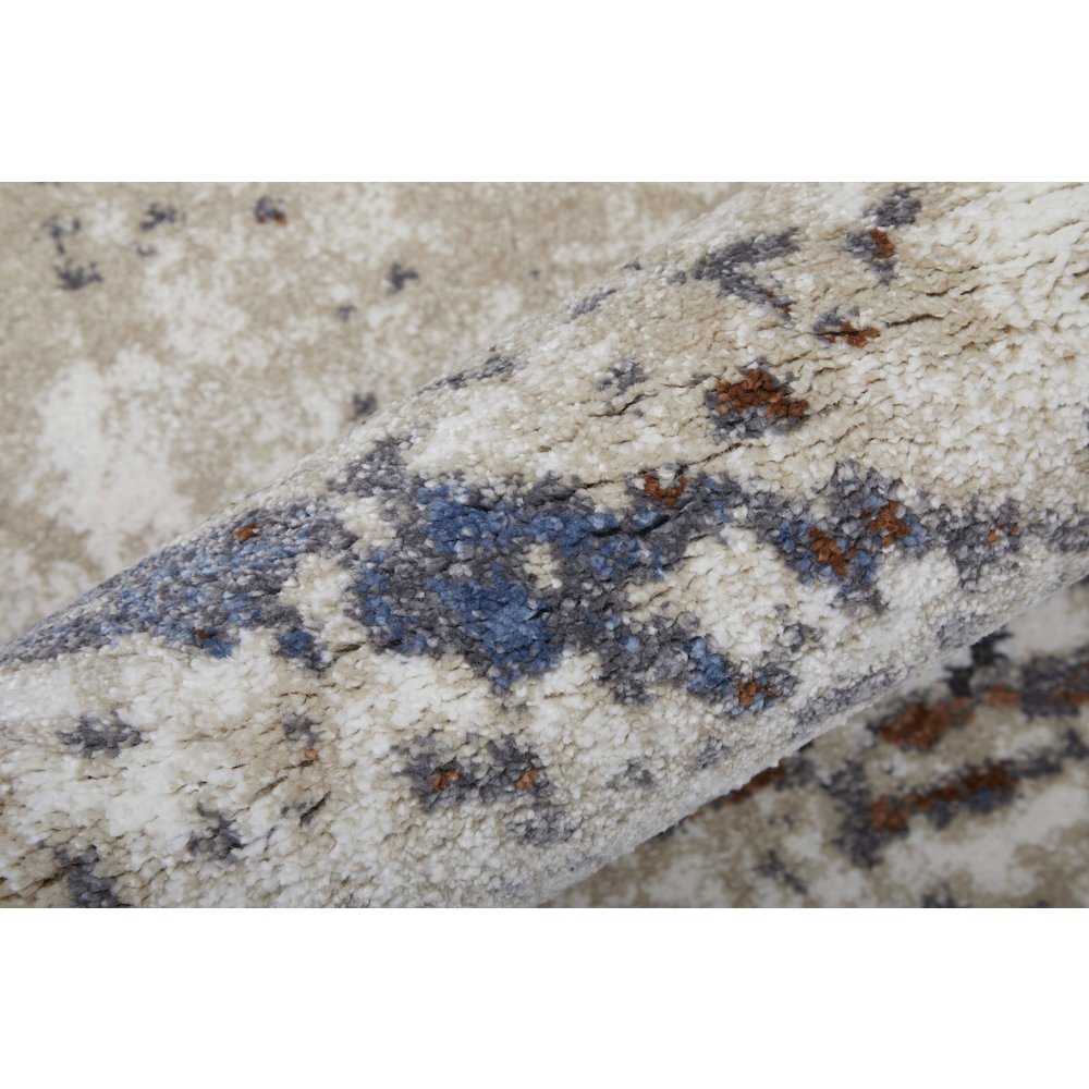 Gilmore Modern Abstract, Ivory/Blue/Gray, 5'-3" x 8' Area Rug. Picture 5