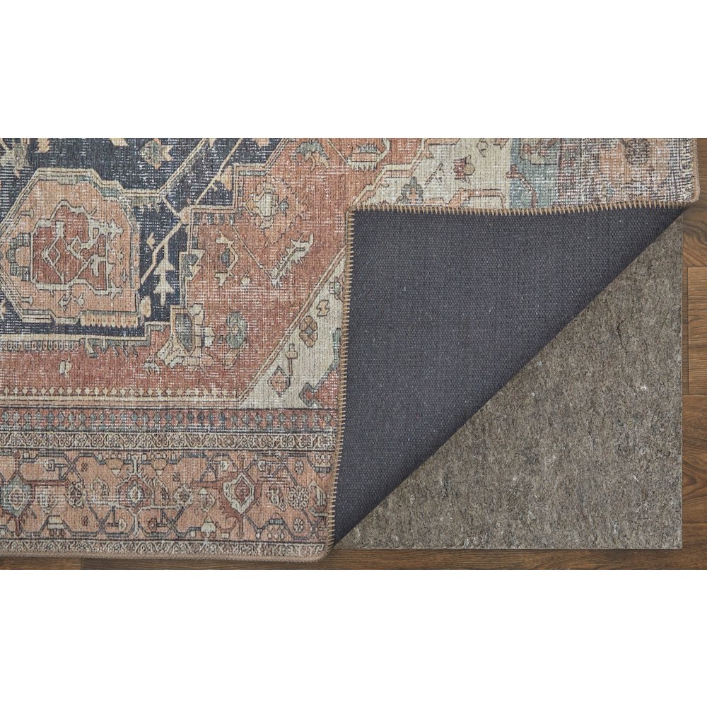 Percy Vintage Medallion Rug, Pink Clay/Charcoal Gray, 9ft-2in x 12ft Area Rug, PRC39ALFBRNRSTG22. Picture 5