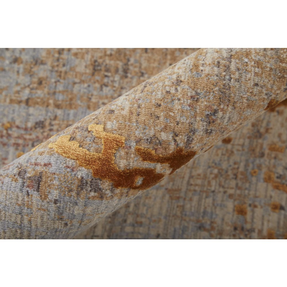Pryor Modern Abstract, Gold/Brown/Gray, 6'-7" x 9'-6" Area Rug. Picture 5