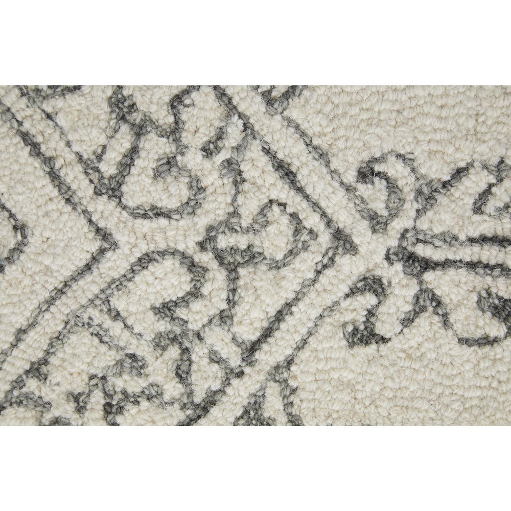 Belfort Transitional Medallion, White/Gray, 10' x 14' Area Rug. Picture 6