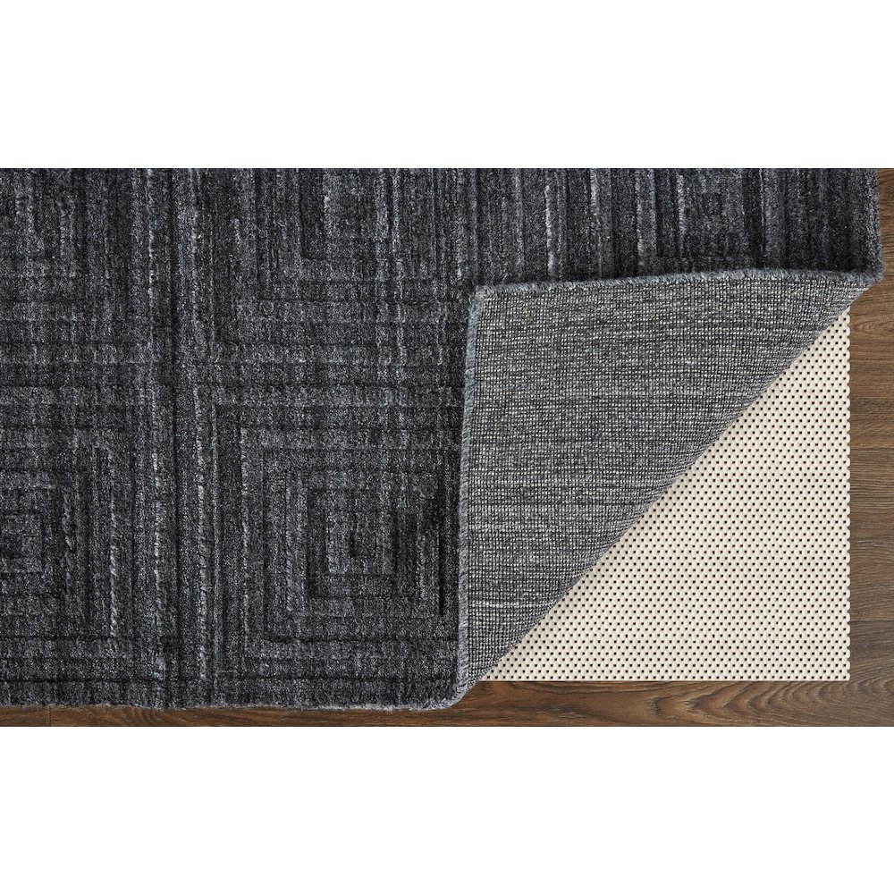 Redford Transitional Solid, Gray/Black, 8' x 10' Area Rug. Picture 4