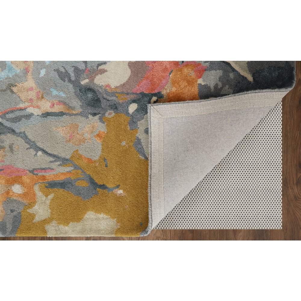 Dafney Transitional Floral & Botanical, Blue/Pink/Gray, 2' x 3' Accent Rug. Picture 4