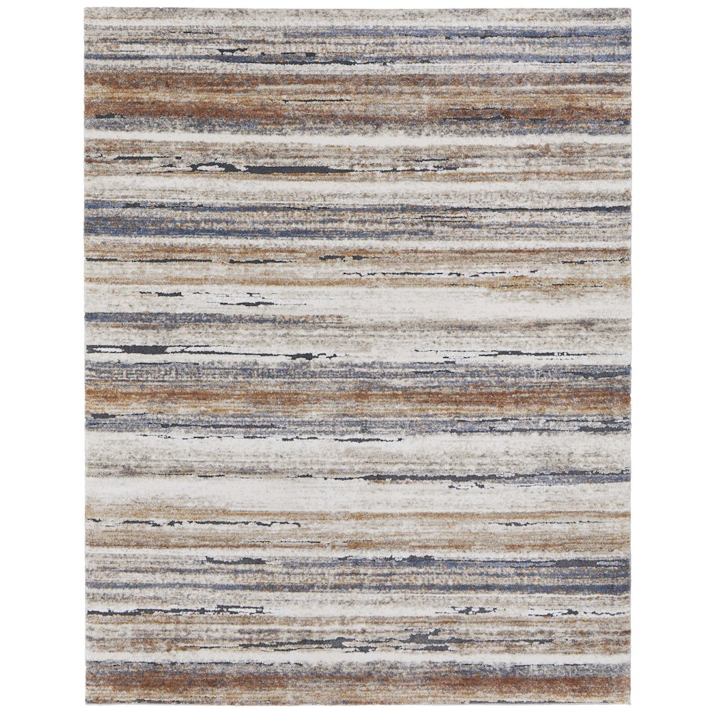Gilmore Modern Stripes, Ivory/Orange/Gray, 8' x 10' Area Rug. Picture 1