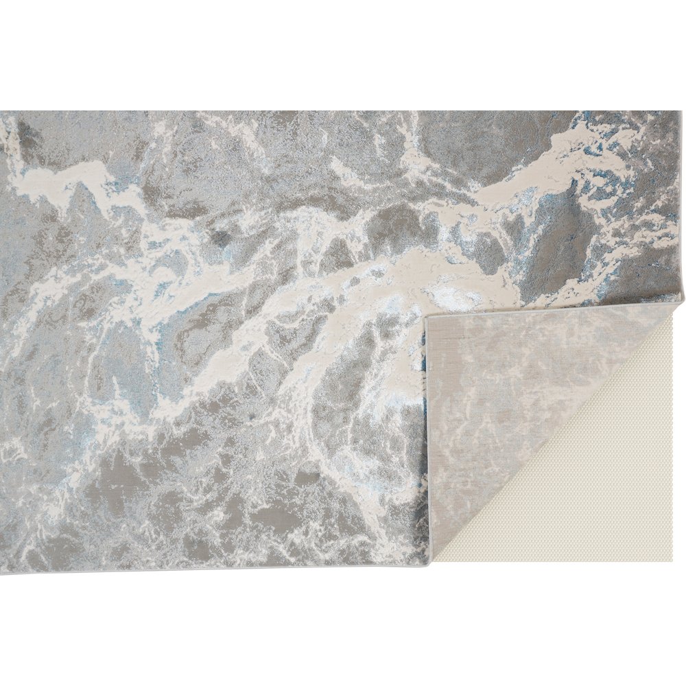 Azure Modern Abstract, Silver/Gray/Ivory, 3'-11" x 6' Accent Rug. Picture 3