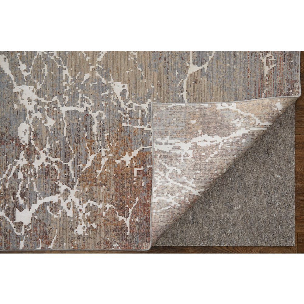 Pryor Modern Abstract, Taupe/Brown/White, 5' x 8' Area Rug. Picture 4