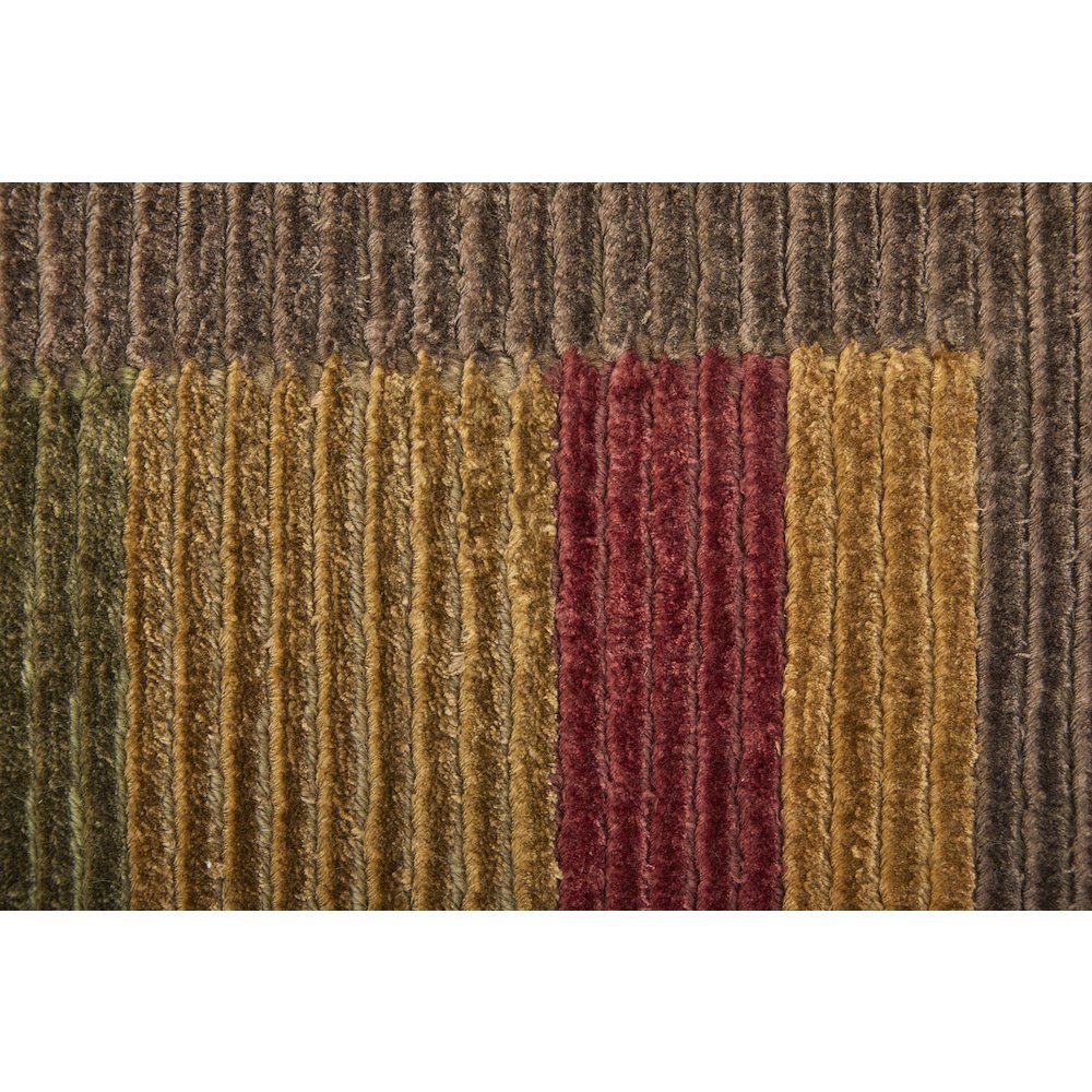 Keystone Modern Stripes, Brown/Green/Red, 8'-6" x 11'-6" Area Rug. Picture 5