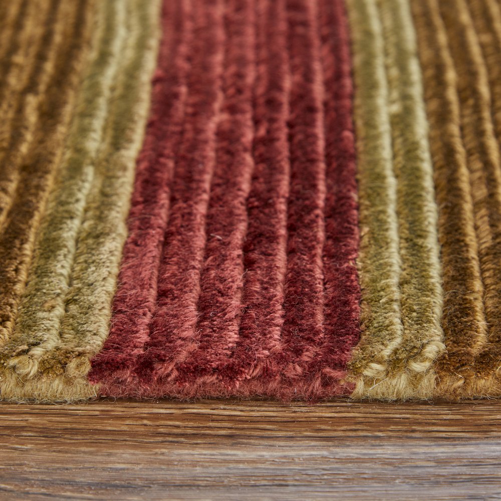 Keystone Transitional Stripes, Gold/Green/Red, 7'-9" x 9'-9" Area Rug. Picture 7