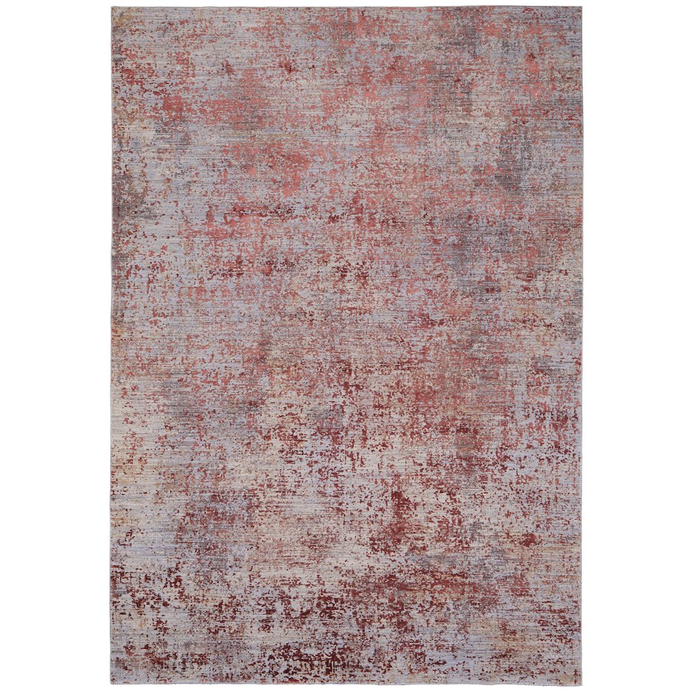 Pryor Modern Watercolor, Red/Gray/Blue, 10' x 13' Area Rug. Picture 1