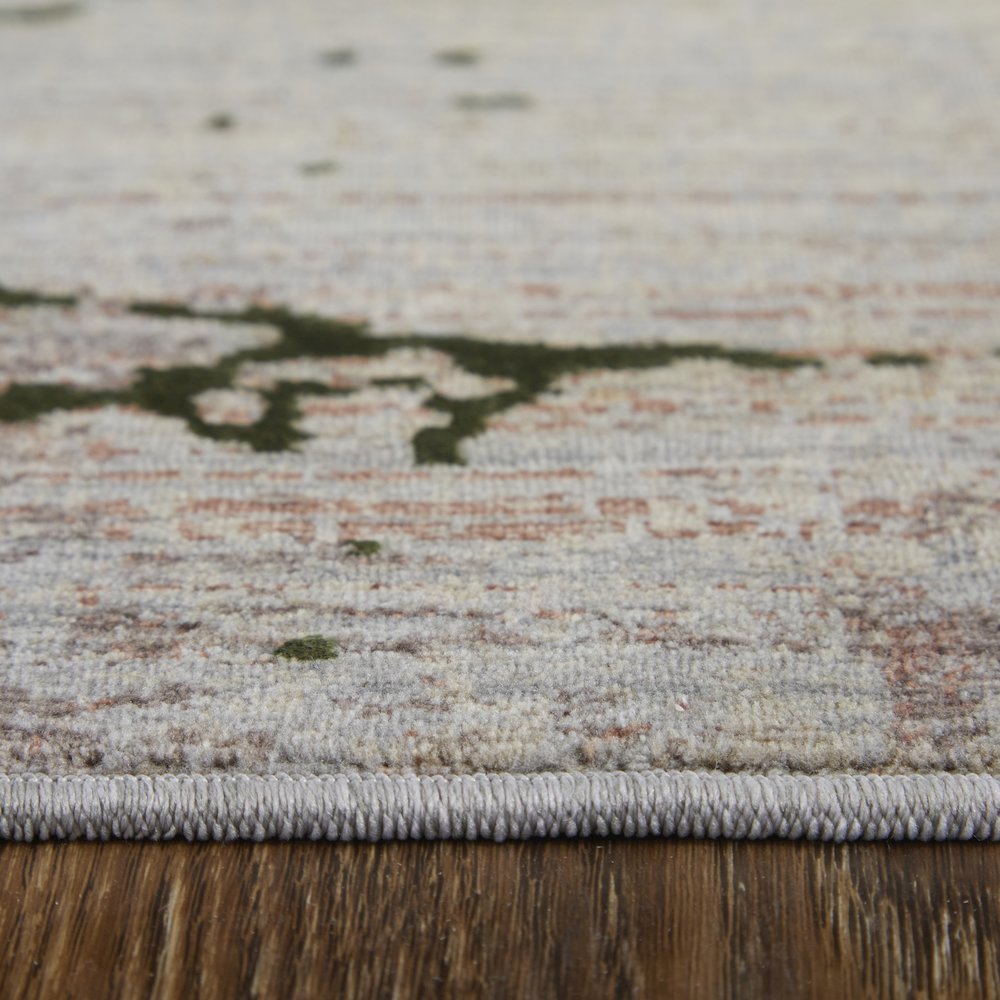 Pryor Modern Abstract, Taupe/Green/Tan, 2' x 3' Accent Rug. Picture 9
