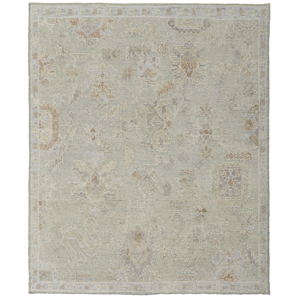 Grafton Transitional Floral & Botanical, Gray/Green/Blue, 5'-6" x 8'-6" Area Rug. Picture 1