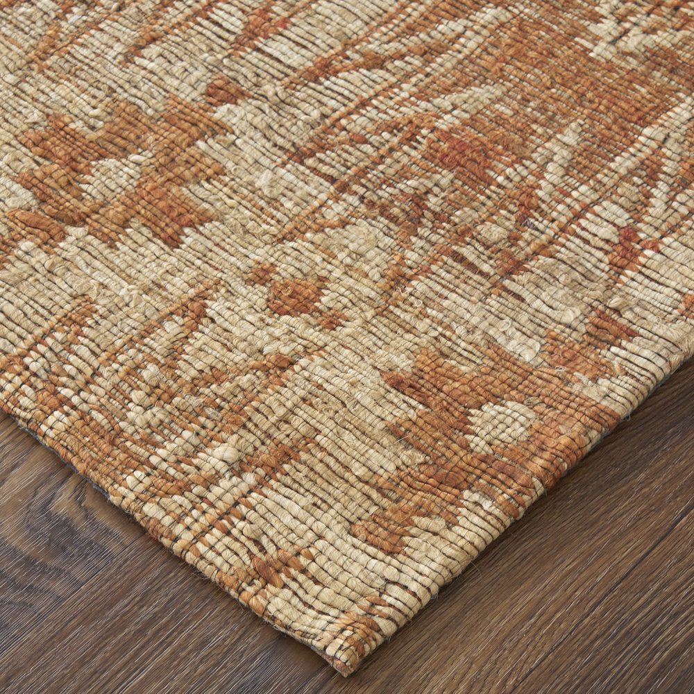 Lilliana Transitional Geometric, Orange/Ivory/Tan, 5' x 8' Area Rug. Picture 3