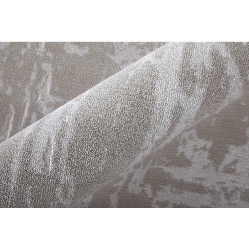 Prasad Modern Abstract, Ivory/Taupe/Silver, 1'-8" x 2'-10" Accent Rug. Picture 6