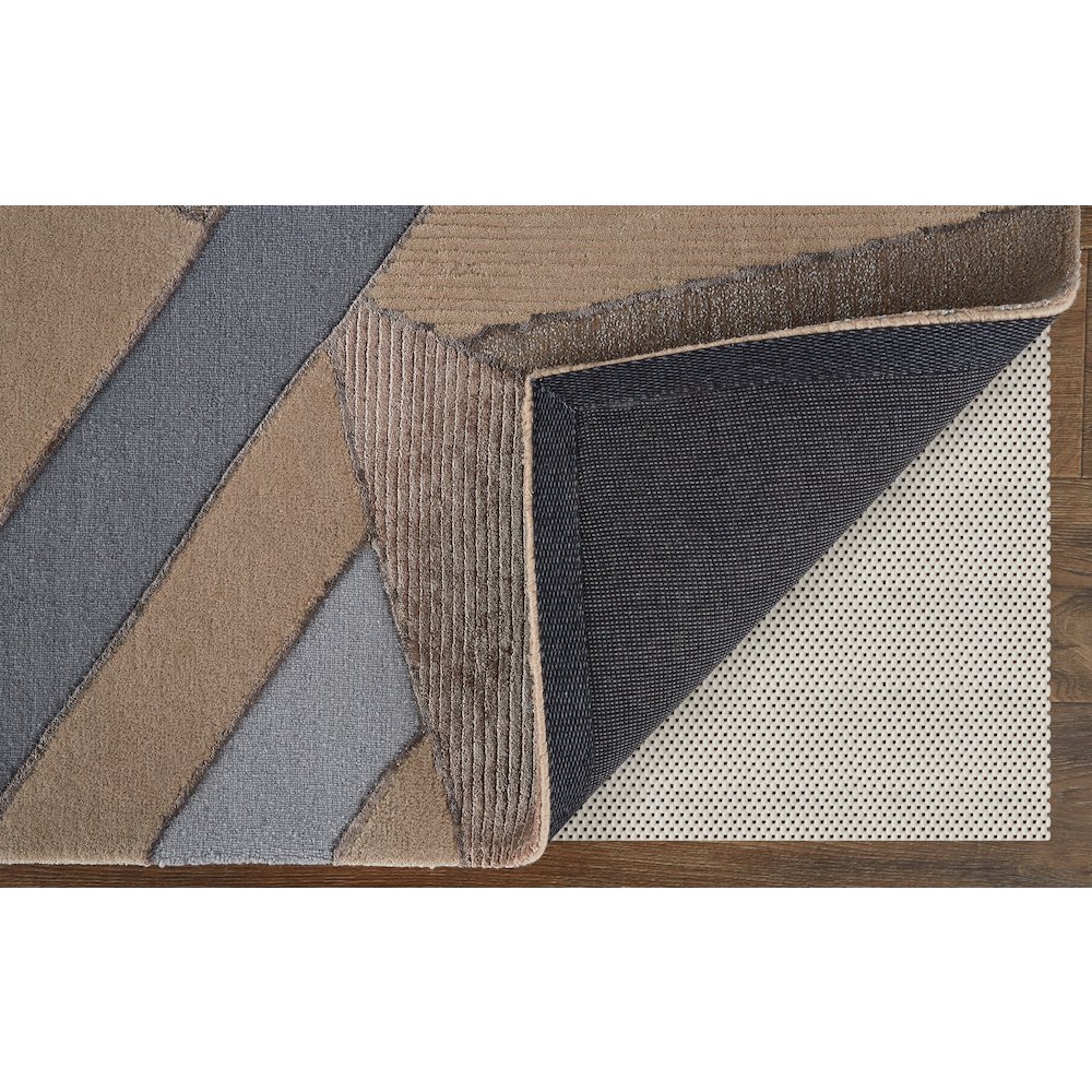 Nash Modern Geometric, Tan/Brown/Blue, 9' x 12' Area Rug. Picture 4