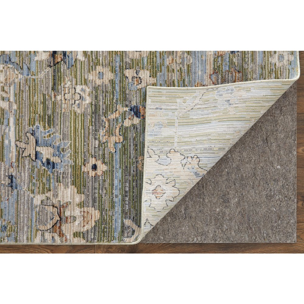 Melrose Traditional Floral & Botanical, Green/Ivory/Blue, 2' x 3' Accent Rug. Picture 4