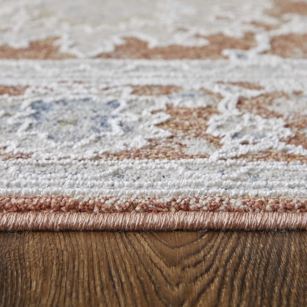 Pasha Transitional Floral & Botanical, Red/Ivory/Blue, 5' x 7'-6" Area Rug. Picture 8