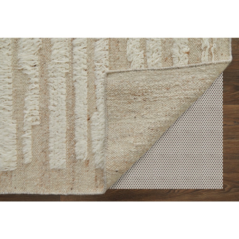 Ashby Transitional Stripes, White/Tan, 3'-6" x 5'-6" Accent Rug. Picture 4