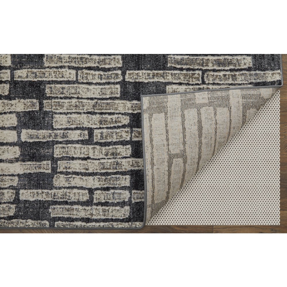 Kano Transitional Geometric, Gray/Black/Ivory, 5'-3" x 7'-6" Area Rug. Picture 4