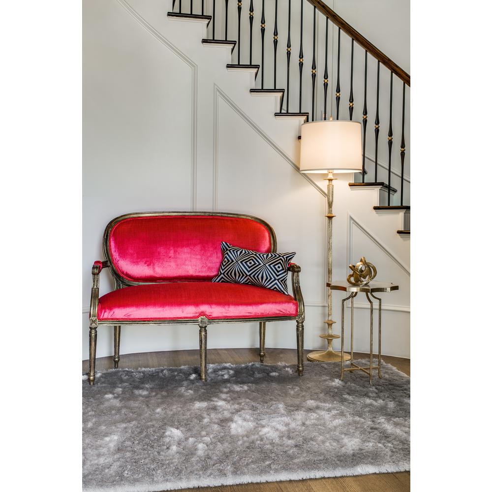 Indochine Plush Shag Area Rug with Metallic Sheen, Platinum/Gray, 4ft-9in x 7ft-6in, 4944550FPLA000E04. Picture 1