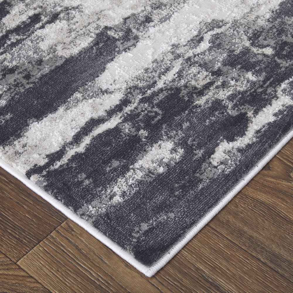 Prasad Modern Abstract, Ivory/Gray/Taupe, 5' x 8' Area Rug. Picture 4