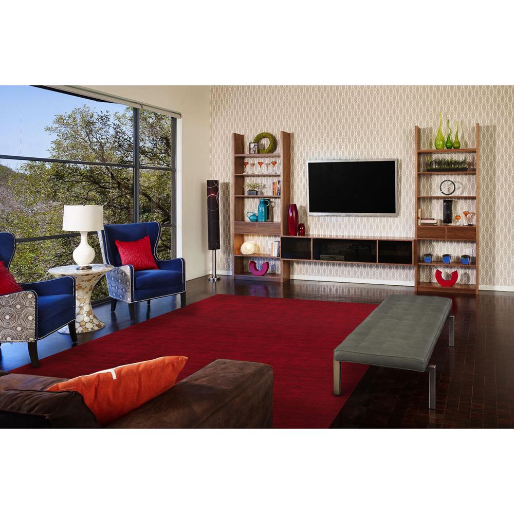 Luna Hand Woven Marled Wool Rug, Deep/Bright Red, 5ft x 8ft Area Rug, 5798049FRED000E10. Picture 1