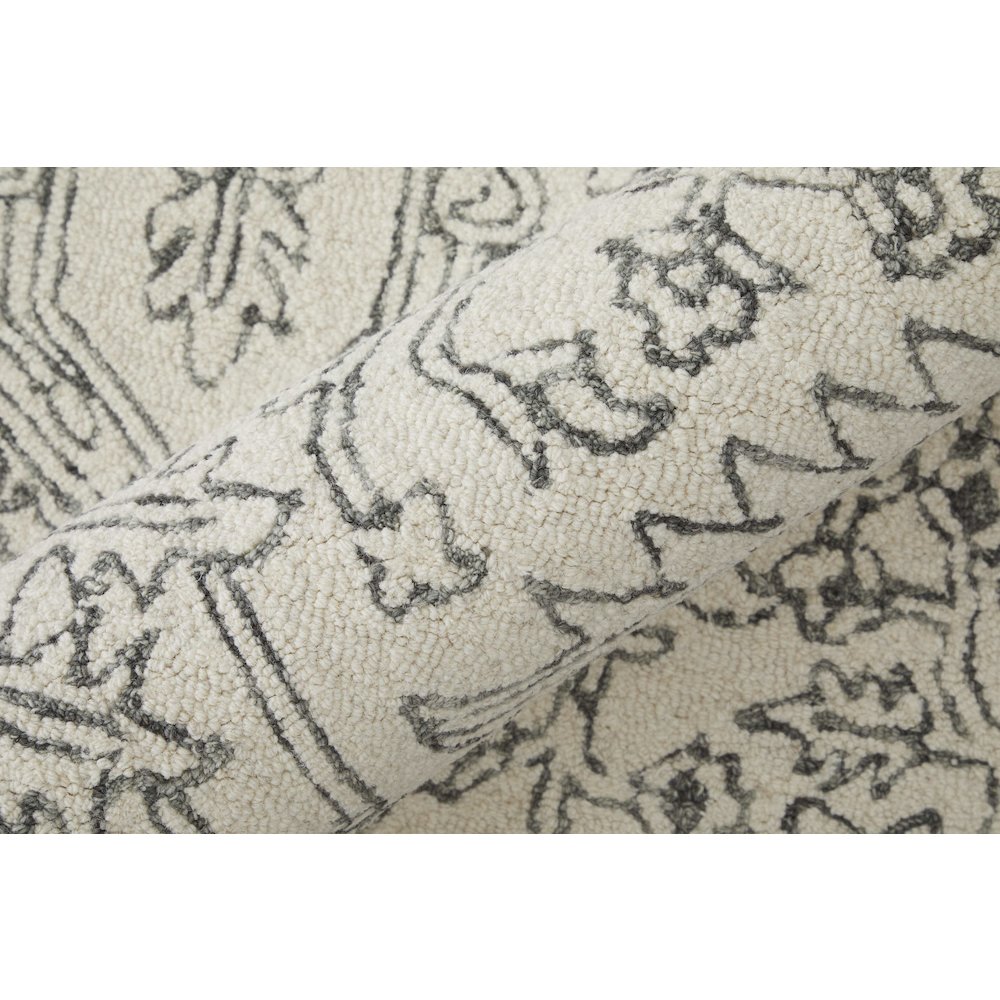 Belfort Transitional Medallion, White/Gray, 10' x 14' Area Rug. Picture 5