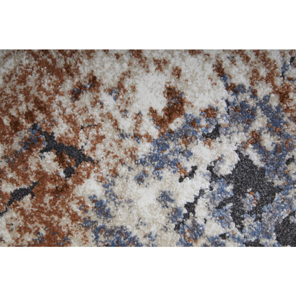 Gilmore Modern Distressed, Ivory/Blue/Taupe, 2'-6" x 8' Runner. Picture 6