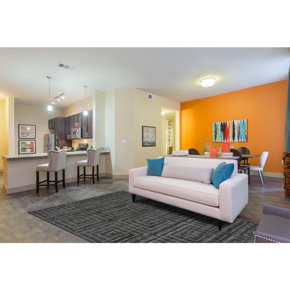 Gramercy Luxe Viscose Rug, High-low Pile Rug, Asphalt Gray, 5ft-6in x 8ft-6in, 6206326FSTM000E50. Picture 1