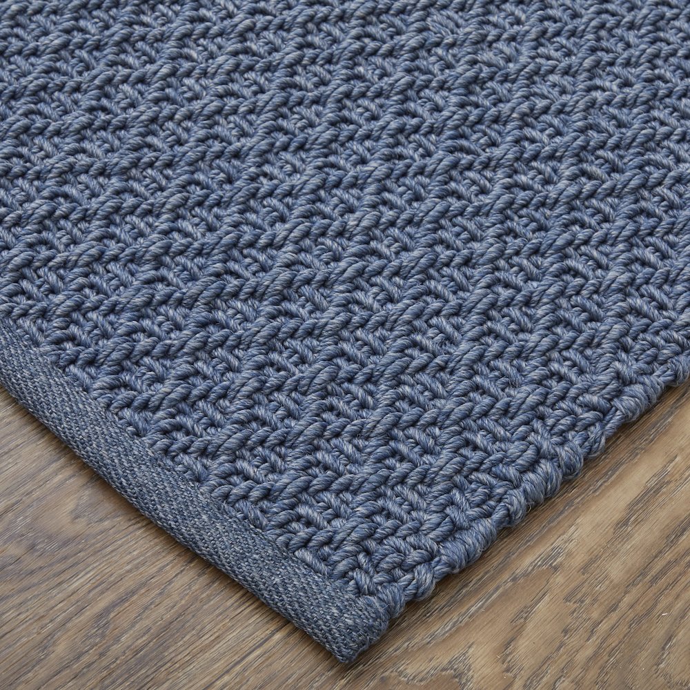 Tito Modern Solid, Blue, 10' x 14' Area Rug. Picture 2