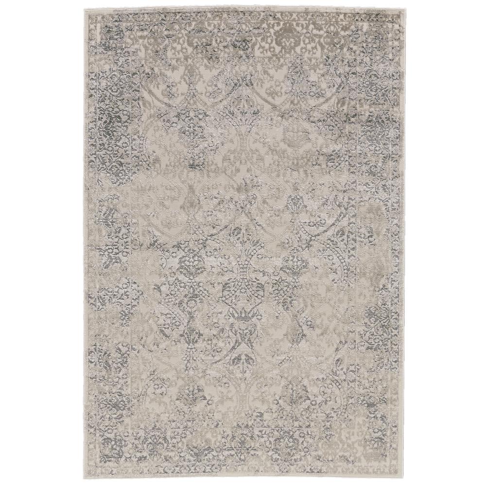 Prasad Distressed Ornamental Rug, Light Gray/Ivory, 5ft x 8ft Area Rug, 6703682FLGY000E10. Picture 2