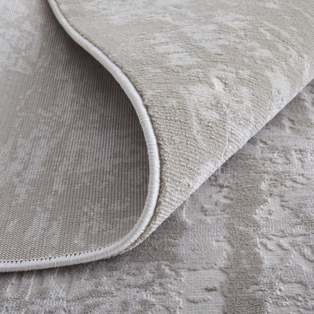 Prasad Modern Abstract, Ivory/Taupe/Silver, 1'-8" x 2'-10" Accent Rug. Picture 8